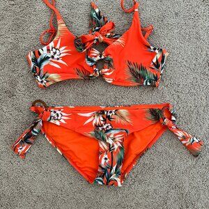 Seafolly NWOT Womens Ocean Alley Bikini Set Tangello Tropical Print US Size 6